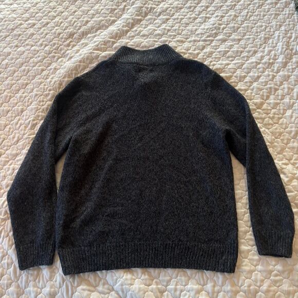 Haggar Men’s Grey Nordic Quarter Snap Sweater Size L Preppy Academia - Picture 2 of 6